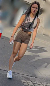 Tight shorts vpl front - nice body teen