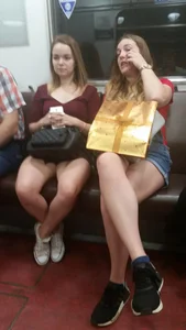 Girls with Hot Legs Subway Train Creepshot