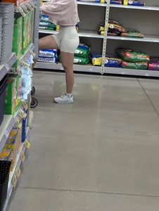 Petite baddie in tight white shorts