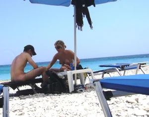 Nude beach and topless girls