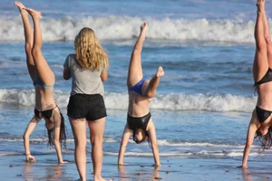 Mix of candid girls at the beach and in bikinis