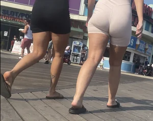 Pawg in sexy tan bodysuit on boardwalk(ALL OC)