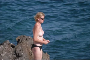 Nude girls on a beach in Hvar, Croatia