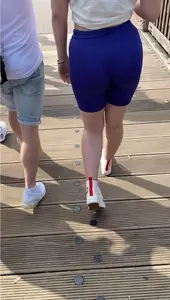 Pawg showing sexy vpl in leggings shorts  OC