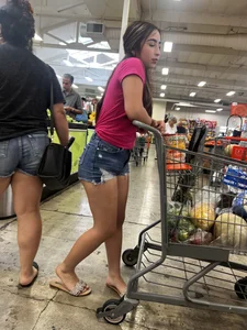 Beautiful Latina booty short denim shorts  bonus fat ass spandex