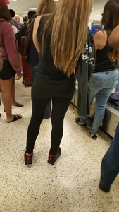 Nice Girl With Long Hair in Leggings - Hot Ass