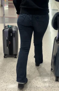 PAWG Hotwife in Tight Jeans Capped at Airport (OC + GIFS)