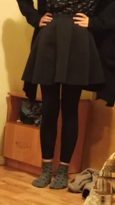 Teen in Skirt, Tights and Socks Home Creepshots