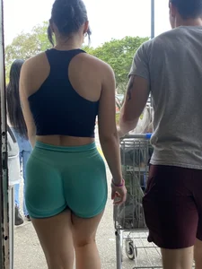 Brunette Nice green ass