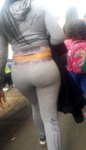 Unbelievable chick in see through leggings panty line