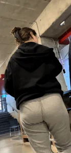 More Shots Of The Somewhat Jiggly College Girl In Loose Grey Sweats