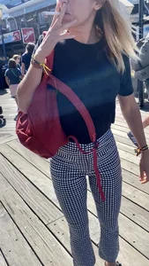 Checkered pants. Tight ass