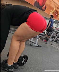 PHATTT Ass Squatting in Red Tight Spandex (GIF at end)