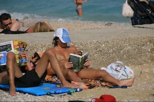 Nude beach girls in Baska, Croatia
