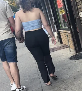 Thick Portuguese Baddie with a BBL in spandex flares