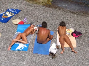 Nude beach and topless girls