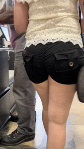 HOT ass MOM in BLACK GYM SHORTS