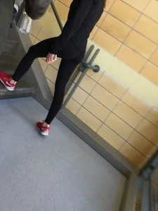 Hot Candid Booty and Skinny Legs in Black Leggings