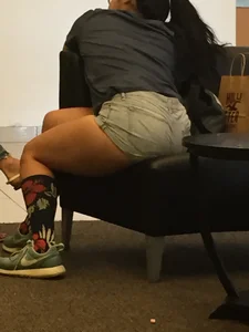 Butt in Jean Shorts And Chunky Legs - Hot Girl Creepshot