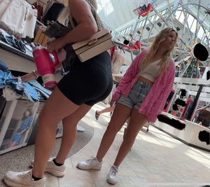 Blonde college girl Lululemon bike shorts