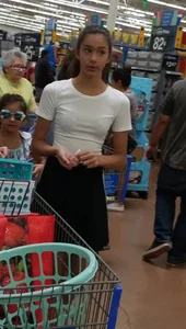 Skinny teen at the supermarket photos