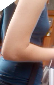 Braless babe in tank top with puffy pokies