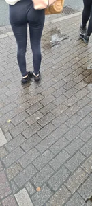 A Round Candid Butt And Slim Legs in Tights Street Creepshot