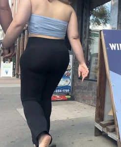 Thick Portuguese Baddie with a BBL in spandex flares