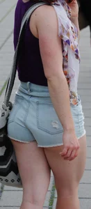Girlfriend candids in shorts