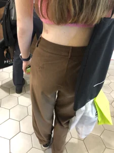 Extremely cute teen in a fast food restaurant
