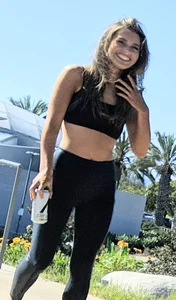 Tight Black Leggings and a Big Smile