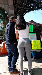 Hot latina with five different outfits