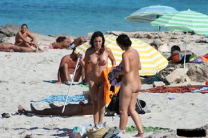 Bunch of sexy ladies on a nude beach