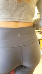 White teen in tight leggings