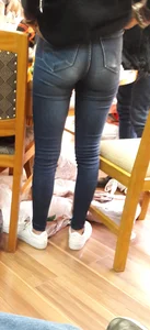 Ass in Tight Blue Jeans Closeup