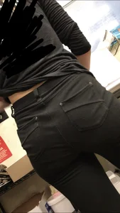 Hot coworker with a nice ass in tight black jeans