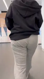 More Shots Of The Somewhat Jiggly College Girl In Loose Grey Sweats