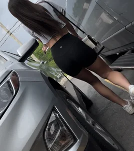 Fit brunette spinner in crop top and spandex shorts VTL