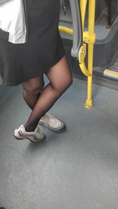 Legs in Black Pantyhose in the Bus Creepshot
