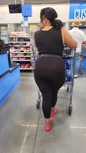 THICK Big Ass Latina Milf In See Through Black Leggings