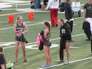 Candid track girls and runners