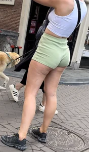 Slim thick girl in very thight shorts
