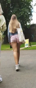 Blonde packing a great ass in some pink shorts
