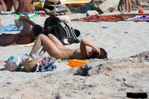 Bunch of sexy ladies on a nude beach
