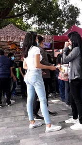 Hot latina with five different outfits