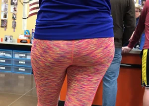 Pink patterned leggings ass at Walmart