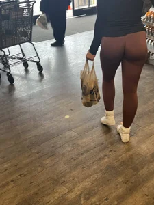 Return of the TIGHT Blue Leggings Blonde (This time in Burgandy)