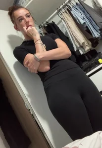 Cute Curvy Thin Woman Distracted While Tidying Room Candids