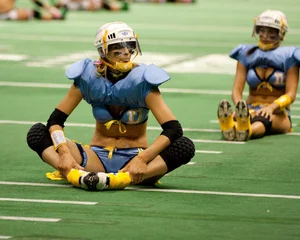 Sexy female football players with hot bodies