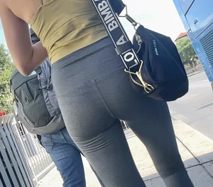 Tight ass found on the bus with slight VPL